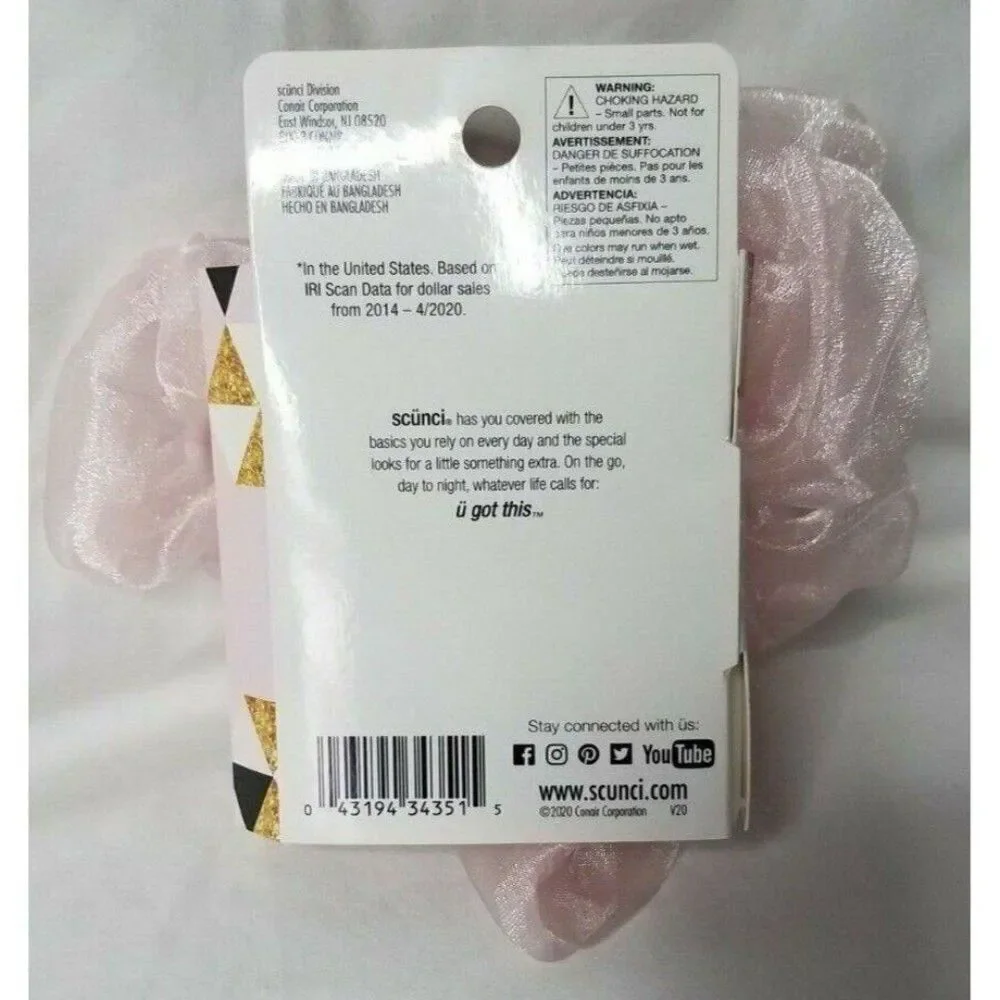 Pink Tulle Scunci 2 Piece Mommy and Me Rubber Band Hair Scrunchie Set